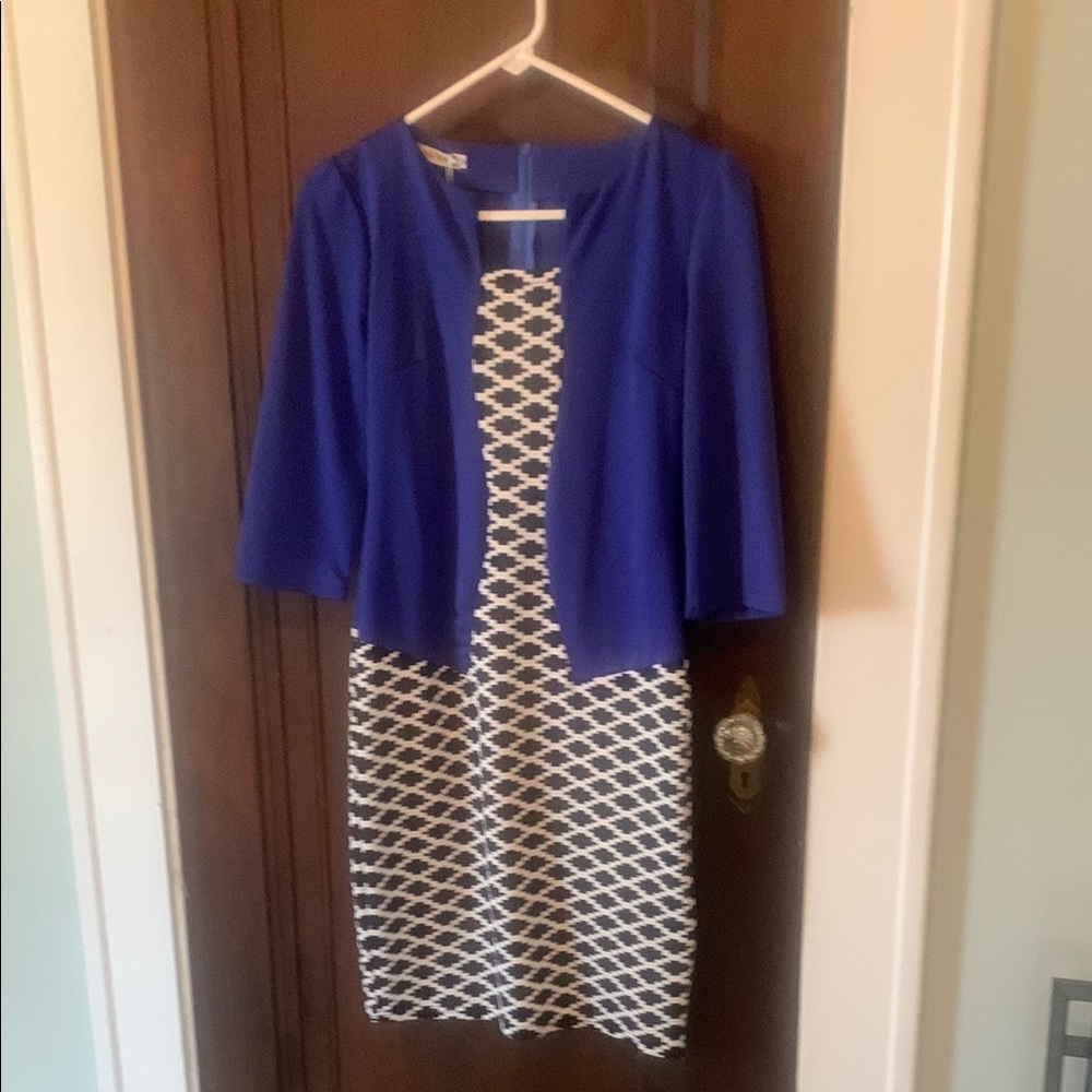 Blue, White and Black Dress with Tags